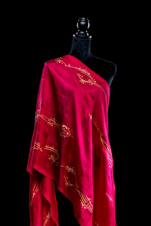 Echte Kunst - Modell "INNA" aus Seide und Goldbatik - FairSilk